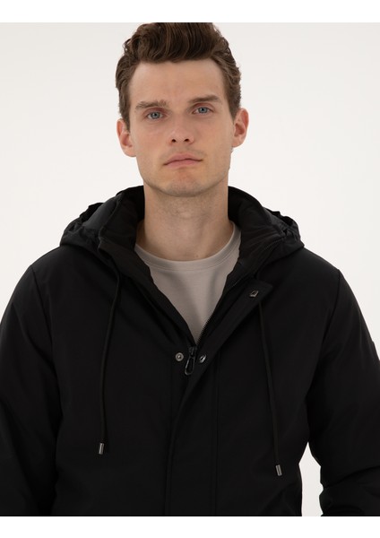 Erkek Siyah Kapüşonlu Mont 50313983-VR046 fiyatları