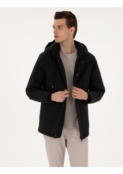 Erkek Siyah Kapüşonlu Mont 50313983-VR046 modelleri