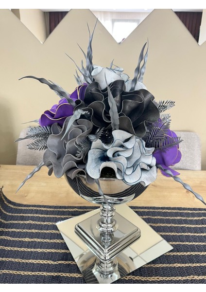 Gümüş Ayaklı Mor Eva Aranjman(AYNA DAHİL DEĞİLDİR.) fiyatları