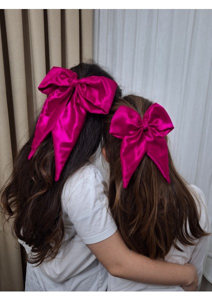 Kadın 3’lü Fiyonk Saç Tokası Seti + Scrunchie Hediyeli - Büyülü Fuşya fiyatları