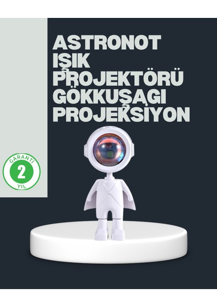 Astronot Tasarımlı Gün Batımı Efektli Şarjlı LED Lamba - N063J864-M67063