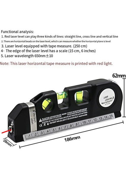 Çok Amaçlı Lazer Cetvel Lazer Çok Işlevli Lazer Seviyesi ve Ruh Seviyesi Metrik Yöneticiler Lazer Düz Çizgi Ufku (Yurt Dışından) fiyatları