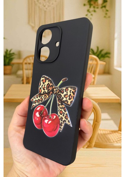 Realme Note 60 Uyumlu Kiraz Leopar Fiyonk Desenli Silikon Darbe Emici Rubber Kılıf fırsatları