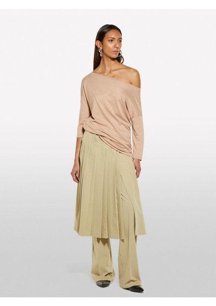 Modal Karışımlı Kayık Yaka Regular Fit T-Shirt Kadın Sütlü Kahve T-Shirt - 325P3QU4L12EE fiyatları