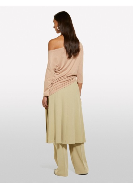 Modal Karışımlı Kayık Yaka Regular Fit T-Shirt Kadın Sütlü Kahve T-Shirt - 325P3QU4L12EE fırsatları