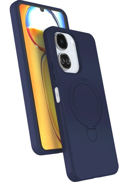 Redmi 13C Uyumlu Içi Kadife Stand Olabilen Halka Yüzüklü Kılıf