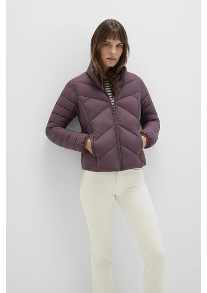 Slim Fit Dik Yaka Kapitoneli Astarlı Şişme Mont Bayan Mont 110698 fiyatları