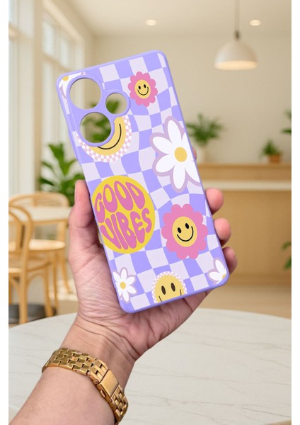 Infinix Hot 30 -Good Vibes Desenli Silikon Darbe Emici Klasik Korumalı Rubber Kılıf