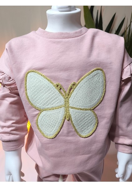 Kız Çocuk Alt Üst Takım Kolu Fırfırlı El Nakışı Kabartma Çiçek %100 Pamuk modelleri