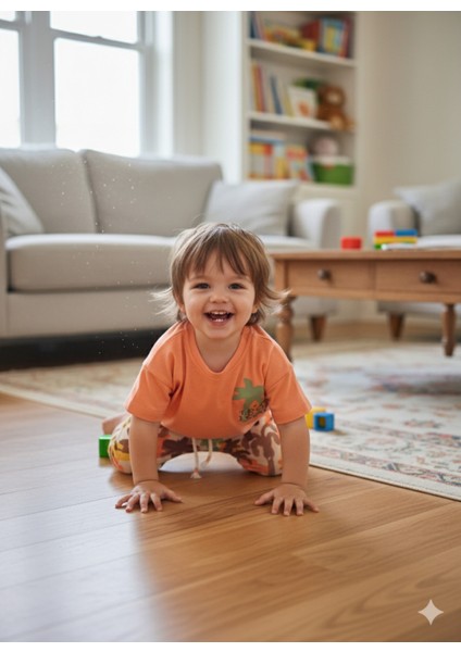 Çocuk Unisex Kız Erkek Şortlu (Kapri) Takım Kreş %100 Pamuk Rahat Tarz Tasarım Premium