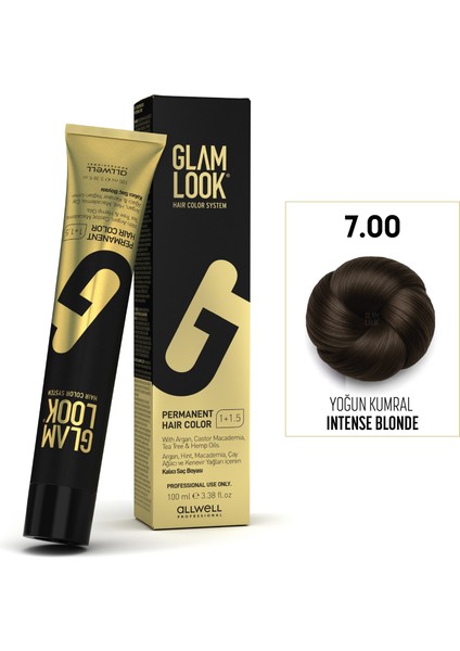 Kalıcı Saç Boyası | 7.00 Yoğun Kumral | 100 ml | Koruyucu, nemlendirici, besleyici yağlar, düşük amonyak seviyesi, profesyonel 79 renk
