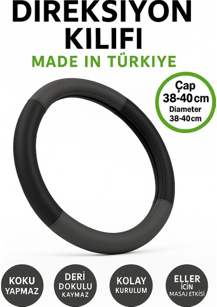 Mercedes-Benz ml / Gle 2005-2011 Geçmeli Direksiyon Kılıfı Delikli Siyah Füme Deri