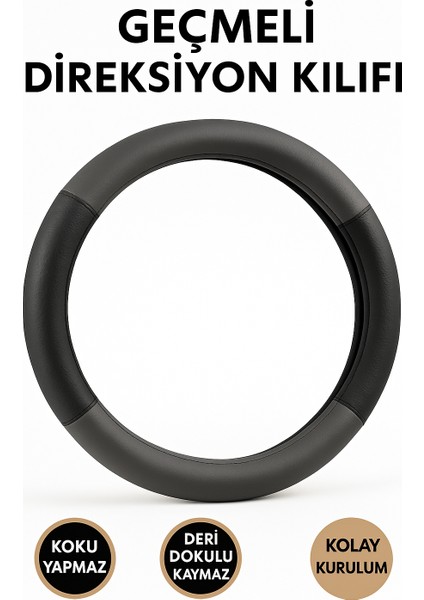 Mercedes-Benz ml / Gle 2005-2011 Geçmeli Direksiyon Kılıfı Delikli Siyah Füme Deri fırsatları
