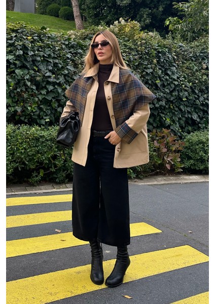 Bej Ekose Garnili Trençkot - 7620 fırsatları