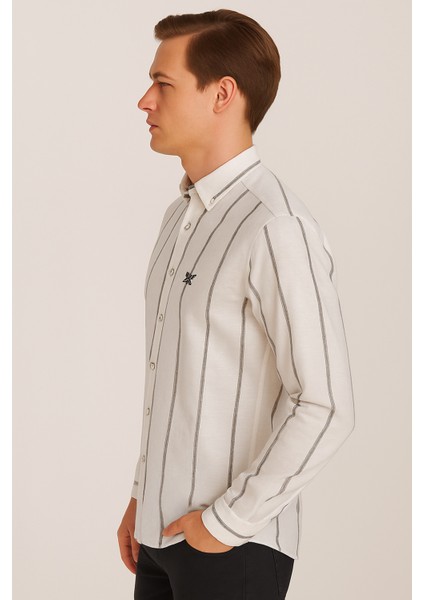 Erkek Ncb Çizgili Keten Gömlek fiyatları