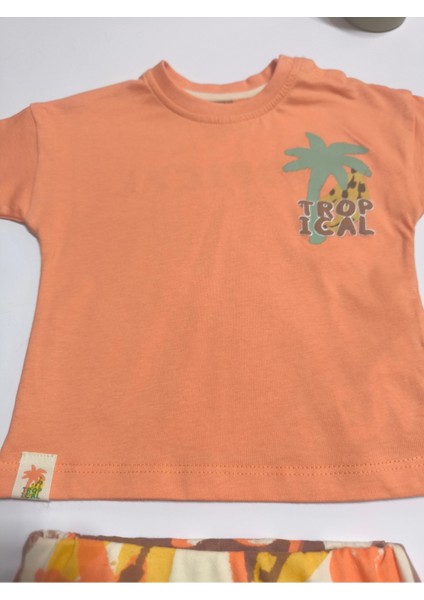 Çocuk Unisex Kız Erkek Şortlu (Kapri) Takım Kreş %100 Pamuk Rahat Tarz Tasarım Premium