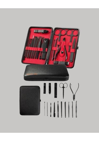 Şık Kutu Tasarımlı 17 Parça Manikür Pedikür Seti Dayanıklı ve Hijyenik - M158R628-K13158 fiyatları