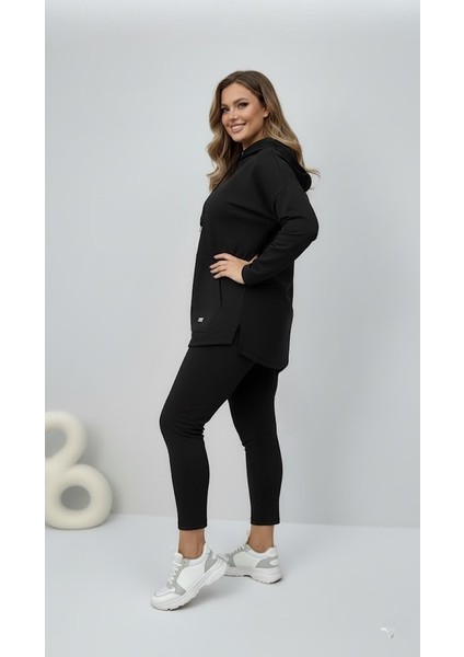 Kadın Büyük Beden Uzun Kollu Kapüşonlu Kanguru Cepli Sweatshirt 2016 fiyatları