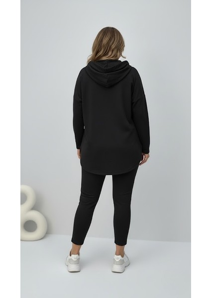 Kadın Büyük Beden Uzun Kollu Kapüşonlu Kanguru Cepli Sweatshirt 2016 modelleri