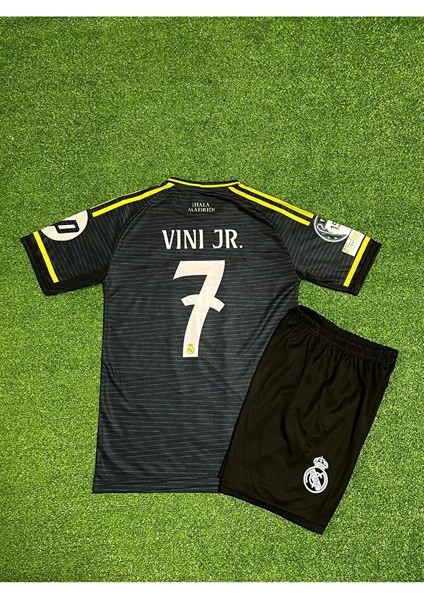 Real Madrid 2025/26 Sezonu Vini Jr Deplasman Çocuk Forması (Gri) modelleri