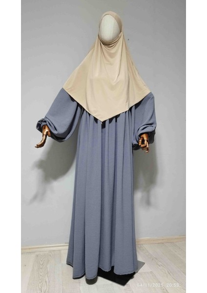Kısa Boy Sandy Sufle Khimar Hijap Eşarp Ten Rengi