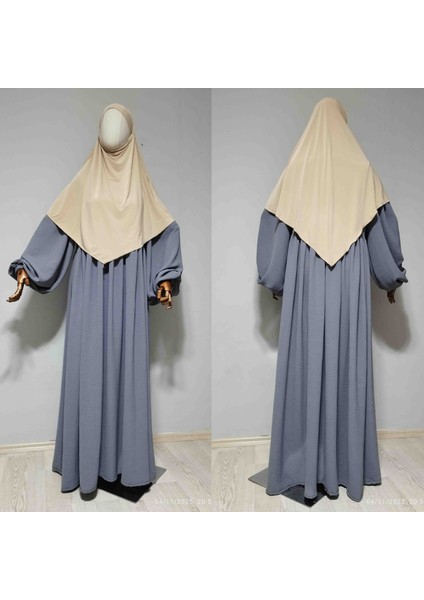 Kısa Boy Sandy Sufle Khimar Hijap Eşarp Ten Rengi modelleri