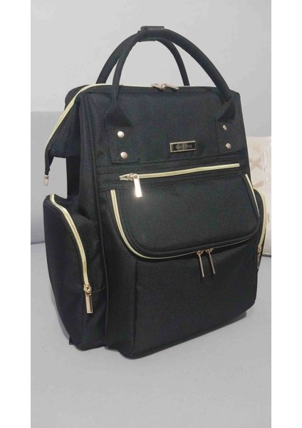 Venüs Siyah Gold Aksesuar Anne Bebek Bakım Sırt Çantası modelleri