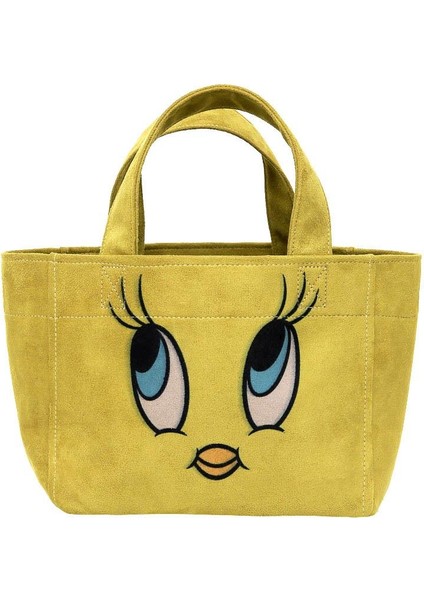 Kadın Vegan Sarı Medium Tote Bag - Warner Bros Tweety Good Vibes Only Tasarım fırsatları