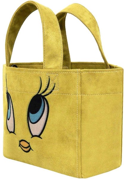 Kadın Vegan Sarı Medium Tote Bag - Warner Bros Tweety Good Vibes Only Tasarım indirimleri