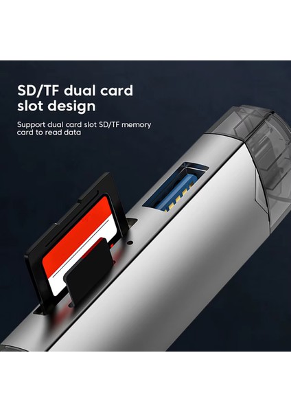 6 In 1 Otg Çok Fonksiyonlu Kart Okuyucu Type C/ Micro USB 3.0 Sd Tf Kart 6'sı 1 Arada Adaptör Hızlı Aktarım6 fırsatları