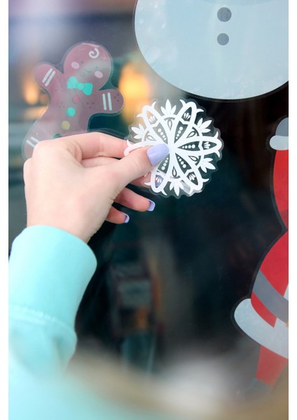 Yeni Yıl Kar Taneleri Sticker Seti - Yeni Yıl Kış Temalı Kar Taneleri Yılbaşı Sticker Seti fiyatları