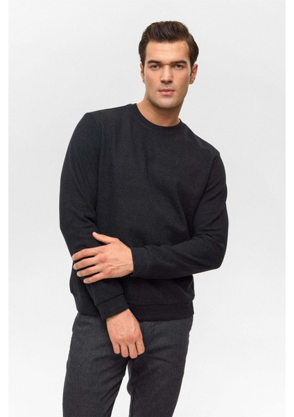 O Yaka Selanik Siyah Erkek Sweatshirt SW2013700010 modelleri