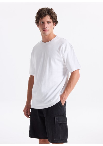 Yuvarlak Yaka Beyaz Erkek T-Shirt 261 Lcm 242002 Merıso Beyaz
