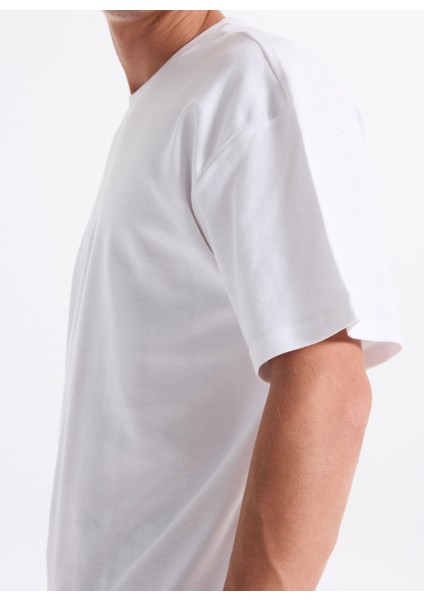 Yuvarlak Yaka Beyaz Erkek T-Shirt 261 Lcm 242002 Merıso Beyaz fırsatları