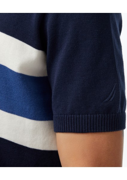 Erkek Lacivert Classic Fit Çizgili Triko indirimleri