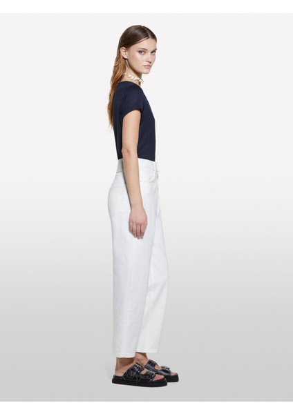 Viskoz Karışımlı Bisiklet Yaka Regular Fit T-Shirt Kadın Lacivert T-Shirt - 325P3Z12L107O modelleri