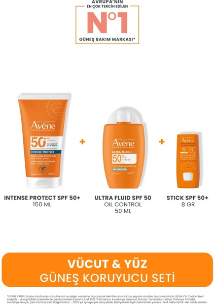 Vücut & Yüz Güneş Koruyucu Seti (Intense Protect + Ultra Fluid Oil Control + Stick)