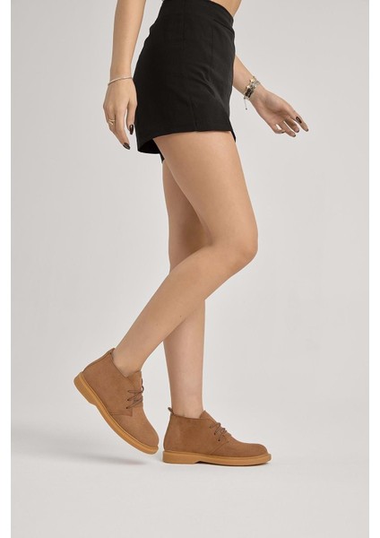 Bağcıklı Bilek Boy Klasik Termo Taban Bot - Taba Süet - 38 fırsatları