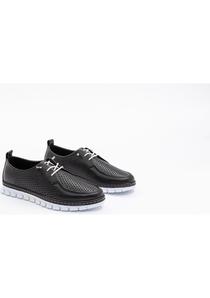 Siyah Deri Günlük Erkek Ayakkabı