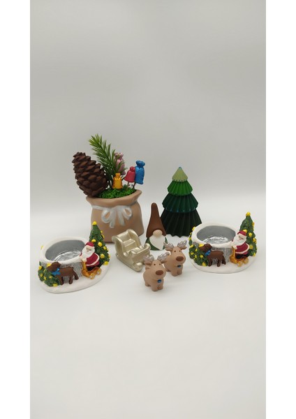 Yılbaşı Ağaçlı Obje Set modelleri