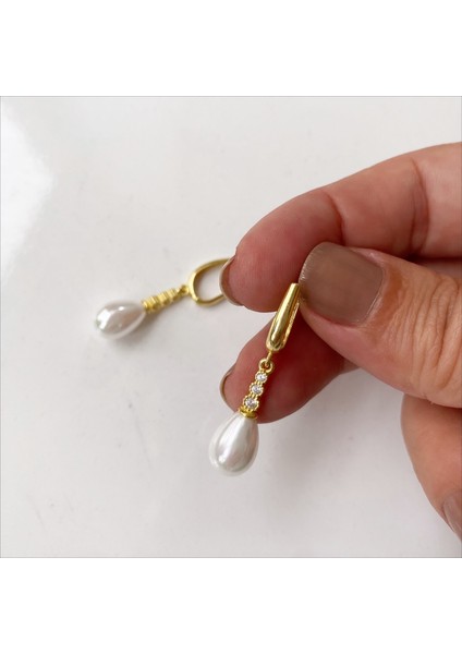 Gümüş Taşlı İncili Küpe fiyatları