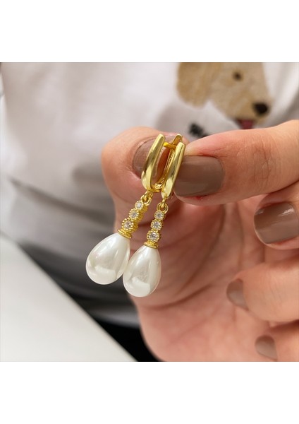 Gümüş Taşlı İncili Küpe fırsatları