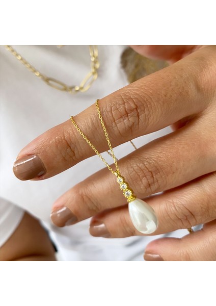 Gümüş Taşlı İncili Kolye fiyatları