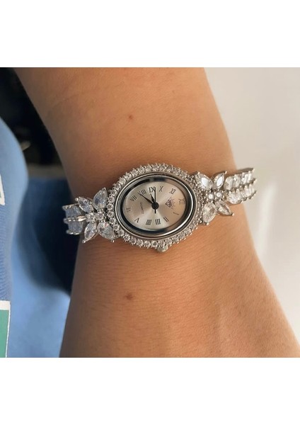 Gümüş Taşlı Bayan Saat