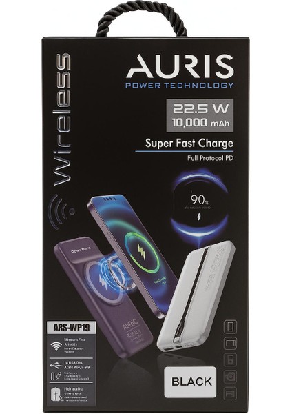Aurıs Power Technology ARS-WP19 Kablosuz Powerbank (22.5W, 10.000 Mah)