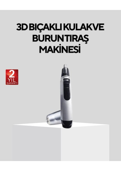Burun Kulak ve Kaş Tıraş Makinesi 3D Keskin Bıçaklı Pil ile Çalışan - T995G916-Z08995