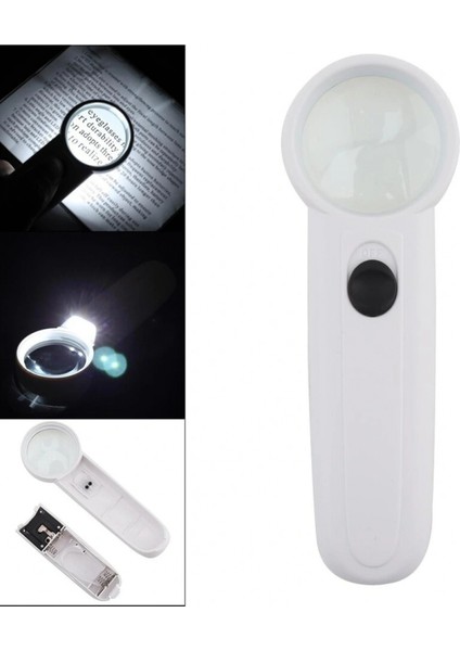 15X Çok Fonksiyonlu 2 Led Işıklı Taşınabilir El Büyüteç