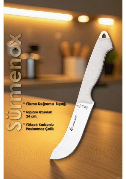 Sürmene Serisi Mutfak Bıçak Seti Yüzme Sıyırma Kasap Et Sebze Bıçağı 3 Lü Beyaz Verzalit Sap HDS-161 modelleri