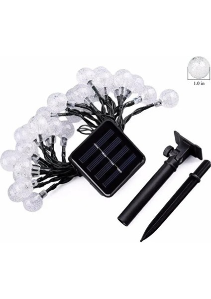 50 LED 7 Metre Kristal Renkli Güneş Enerjili LED Işık Solar Bahçe Balkon Ağaç Lambası Aydınlatma