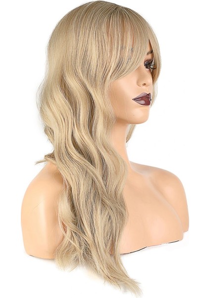 Dalgalı Perçemli Fiber Sentetik Orta Boy Peruk - Balköpüğü Platin Röfleli modelleri